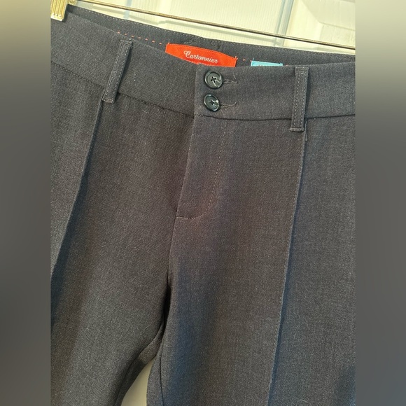 CARTONNIER Anthropologie 8 Gray Wool Ankle Career Wear Center Crease Trousers - Picture 3 of 13